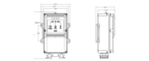 Engineering View of the External Dimensions of the ML300 screen controls receiver